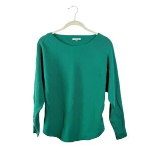 Vila Milano Green Boat Neck Dolman Sleeve Knit Pullover Sweater Womens Medium